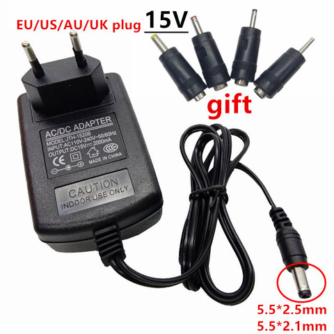 Universal 15V AC DC Power adapter Supply 15 V ac/dc adaptor adaptador 15 volt 0.8A 1A 1.25A 1.5A 2A 2.5A 3A Power multi DC Jack ► Photo 1/6