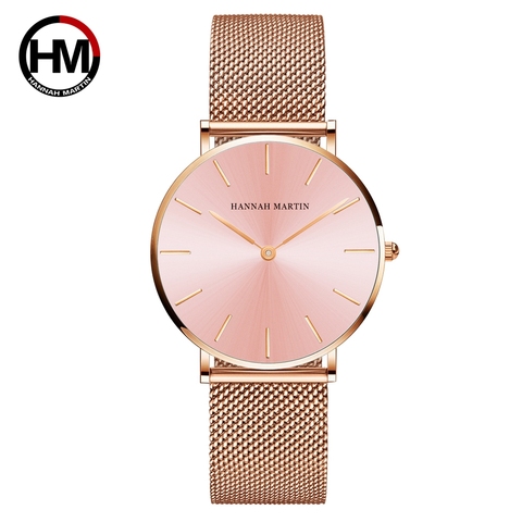 36mm New 2022 Japan Quartz Movement Ladies Wristwatches Stainless Steel Mesh Top Luxury Brand Rose Gold Waterproof Women Watches ► Photo 1/6