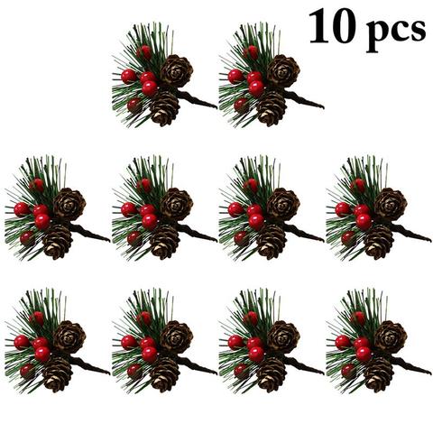 Artificial Flower Red Christmas Berry And Pine Cone With Holly Branches Christmas Decoration for Home Floral Decor Flower Crafts ► Photo 1/6