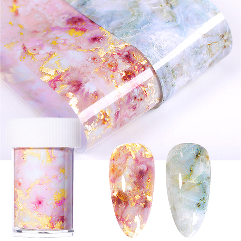 100x4cm Nail Foils Marble Pattern Nail Sticker Nail Art Transfer Foils Manicuring DIY Tips Sticker Decoration Nails Accessories ► Photo 1/6