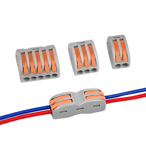 100/20/10 PCS 222-412 222-413 222-415 Terminal Blocks Connectors 0.08-2.5mm Mini Wire Connector Conductor Threader Splitter A1 ► Photo 1/6