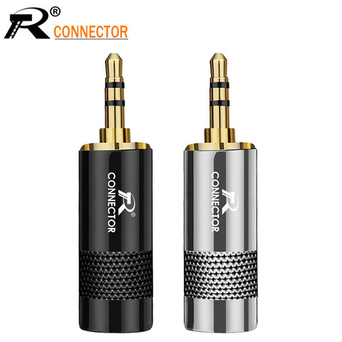 1pc Jack 3.5mm 3 poles 3.5mm Audio adapter Gold headphone plug 3.5  jack Connector for cable size up to 8mm wire connector ► Photo 1/6