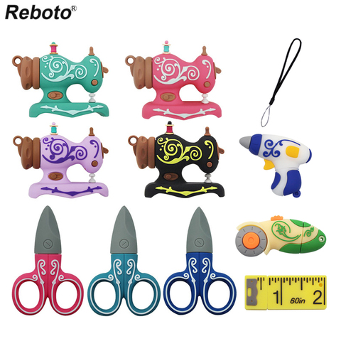 Reboto USB Pendrive Cartoon Sewing Machine Scissor USB Flash Drive 4GB 8GB 16GB 32GB 64GB Pen Drive Memory USB Stick U Disk ► Photo 1/6