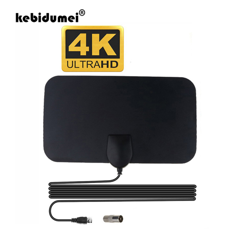 kebidumei New 4K 25DB High Gain HD TV DTV Box Digital TV Antenna 50 Miles Booster Active Indoor Aerial HD Flat Design Wholesale ► Photo 1/6