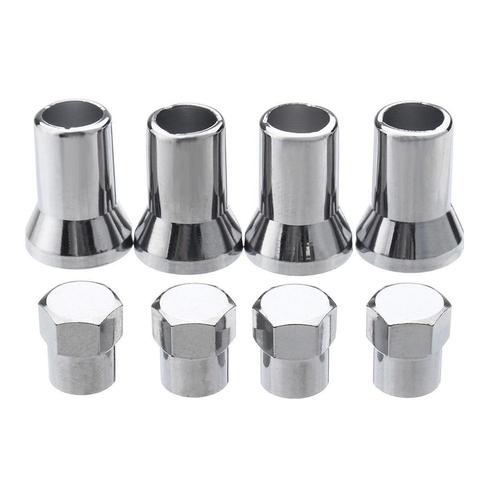 Automobiles 4Pcs/set TR413 Chrome Car Truck Tire Wheel Tyre Valve Stem Hex Caps Case w/ Sleeve Cover Left Right Front Rear ► Photo 1/6