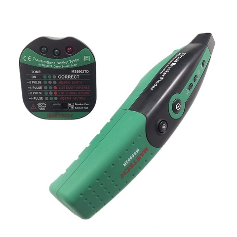 Mastech MS5902 Circuit Breaker LED Tester Finder CATII 600V Zeroline US EU AU Plug Type Fuse Socket Tester ► Photo 1/6