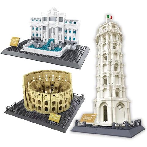 Creator Building Block Italy Architecture Leaning Tower of Pisa Colosseum Fontana di Trevi Educational Bricks Toy ► Photo 1/1