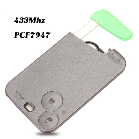 jingyuqin 433 MHz Pcf7947 Chip 2 Buttons Remote Car Key Card Shell Case With Blade For Renault Laguna with Uncut Key Blade ► Photo 1/4