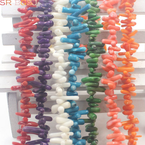 Free Shipping 6-12mm Mini Small Branch Shape Sea Bamboo Coral Chips Spacer Loose Jewelry Making Beads Strand  15