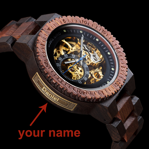 Personalized Customiz Watch Men BOBO BIRD Wood Automatic Watches Relogio Masculino OEM Anniversary Gifts for Him Free Engraving ► Photo 1/6