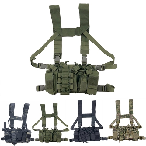 Tactical Chest Rig Bag Radio Harness Front Pouch Holster Military Vest Rig Bag Adjustable Functional Two Way Radio Waist Pouch ► Photo 1/6
