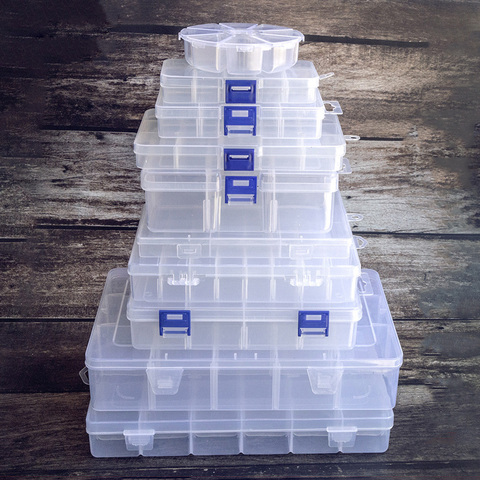 8/10/15/24/36 Removable Compartments Bead Storage Plastic Box Organizer Container ► Photo 1/5