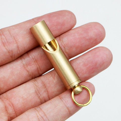 Brass Outdoor Survival Whistle Equipment Army Fan Supplies Retro Referee Brass Whistle Pure Brass Survival EDC Whistle ► Photo 1/6