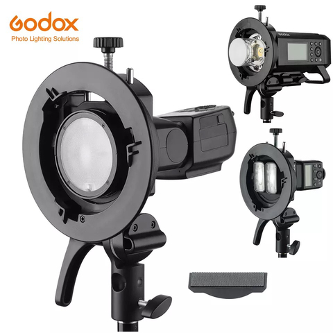 Godox S2 Speedlite Bracket S1 Updated S-Type Bowens Flash Holder Mount for Godox V1 V860II AD200 AD400PRO TT600 Snoot Softbox ► Photo 1/6