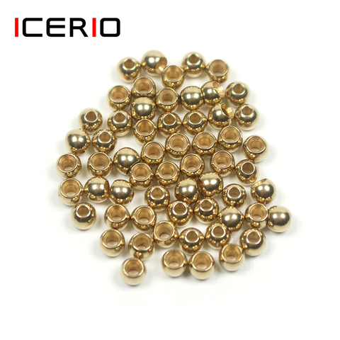 ICERIO 50PCS Fly Tying Brass Beads Nymph Streamer Bugs Fly Hook Tying Materials ► Photo 1/5