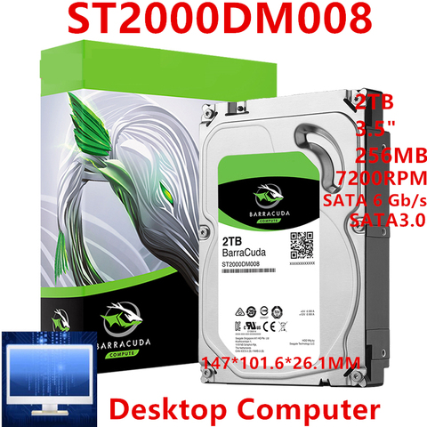 New HDD For Seagate Brand BarraCuda 2TB 3.5