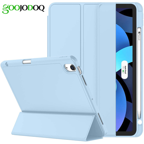 For iPad Air 2022 Case for iPad Air 4 Case with Pencil Holder,  GOOJODOQ Smart iPad 2022 Case Capa 10.9 Inch Auto Wake/Sleep ► Photo 1/6