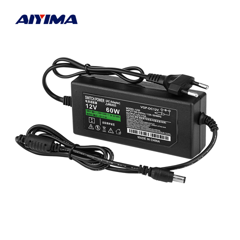 AIYIMA DC12V 5A Amplifier Power Supply AC 110-240V to 12V Power Adapter for TPA3116 Power Amplifiers Home Audio Amp US EU Plug ► Photo 1/6