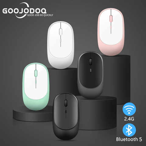 Wireless Bluetooth Mouse for MacBook PC iPad Computer Rechargeable Dual Modes Bluetooth 4.0 + USB mouse with 3 Adjustable DPI ► Photo 1/6