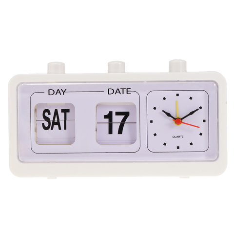 Vintage Retro Quartz Alarm Clock Flip Calendar Display Clock for Home Improvement ► Photo 1/6