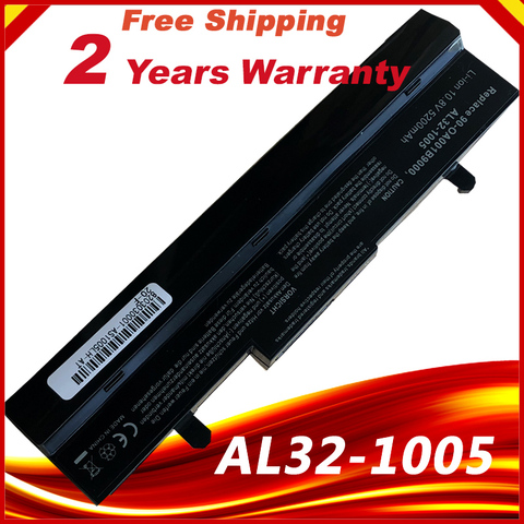 6 cells 5200mAh  LI-ion Battery for Asus Eee PC EEEPC 1005 1005H 1005HA 1001 1001HA 1001P 1001PX 1101HA Black ► Photo 1/1