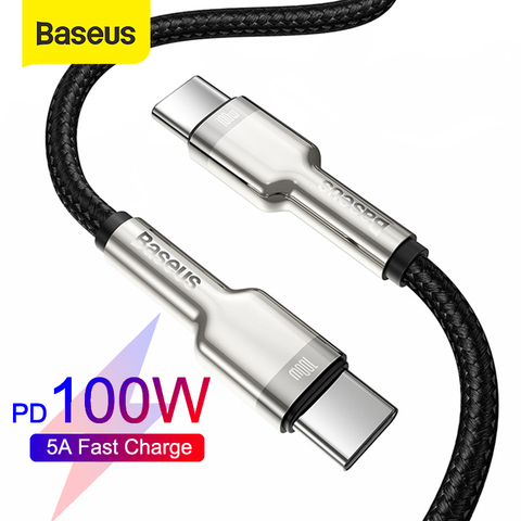 Baseus 100W USB C to USB Type C Cable for MacBook Pro QC 4.0 PD USB C Fast Charger Cable for Xiaomi Redmi Note 8 Pro Samsung S20 ► Photo 1/6