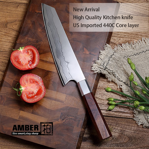 AMBER KNIFE 8'' Chef Knife 7 Layers VG10 Japanese Damascus Stainless Steel Professional Chef's Knives Sharp Blade Cooking Tool ► Photo 1/6