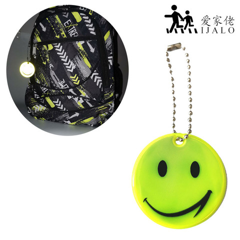 5CM Reflective smile face Keychains pendant charm bag accessories gift key rings  reflective film for traffic safety ► Photo 1/6