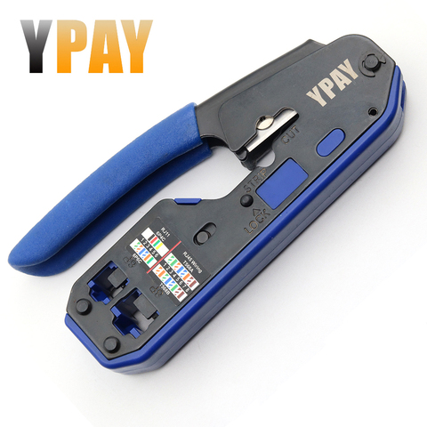 YPAY RJ45 crimping tools pliers network cable crimper wire stripper cutter ethernet clip tongs RG45 cat6 cat5e cat5 cat3 RJ11 ► Photo 1/6