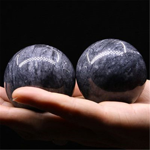 50mm Natural Jade Baoding Balls Hand Wrist Solid Fitness Handball Health Exercise Stress Relaxation Therapy Chrome Hand Massage ► Photo 1/6