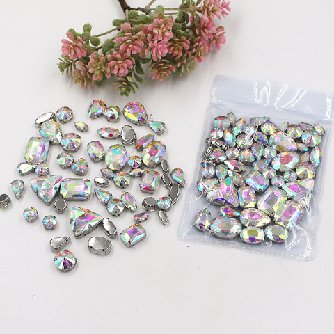 NEW Clothing accessories mixed shape crystal AB sew on claw glass rhinestones for wedding decoration/dress ► Photo 1/5