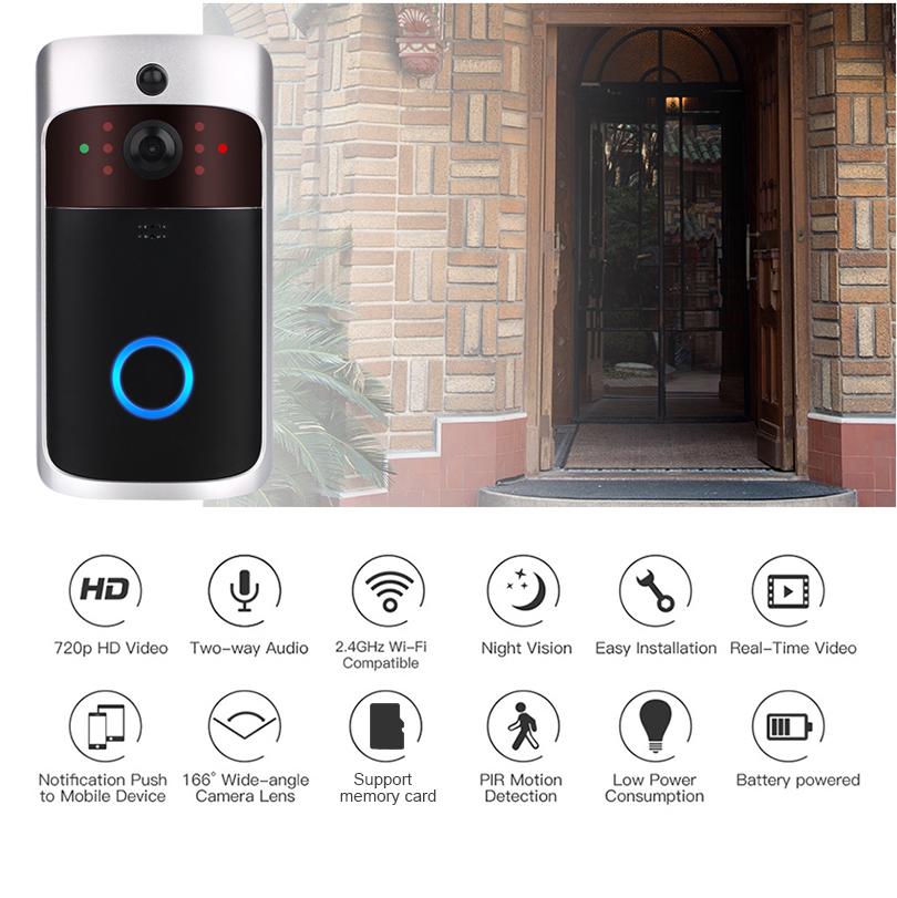 Smart WiFi Video Doorbell Camera Visual Intercom with Night vision IP Door Bell 