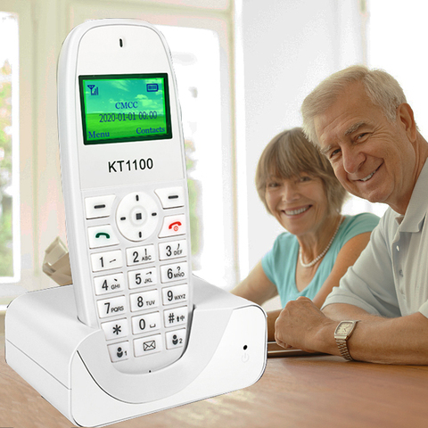 cordless phone GSM SIM Card Fixed Phone for the elderly white Landline Phone Fixed Wireless Telephone home office house ► Photo 1/6