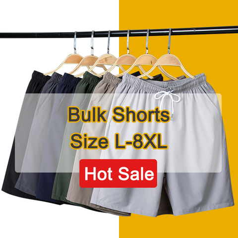 Free Ship Summer Shorts Men Sports Shorts Plus Size 8XL Male Short Pant Beachwear Bulk Shorts Elastic Waist Straight Boardshorts ► Photo 1/6