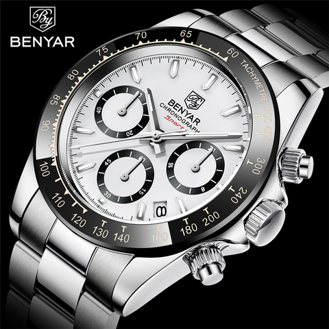 Relojes Hombre 2022 BENYAR New  Watches Men Luxury Brand Chronograph Male Sport Watches Waterproof Stainless Steel Quartz  Watch ► Photo 1/6