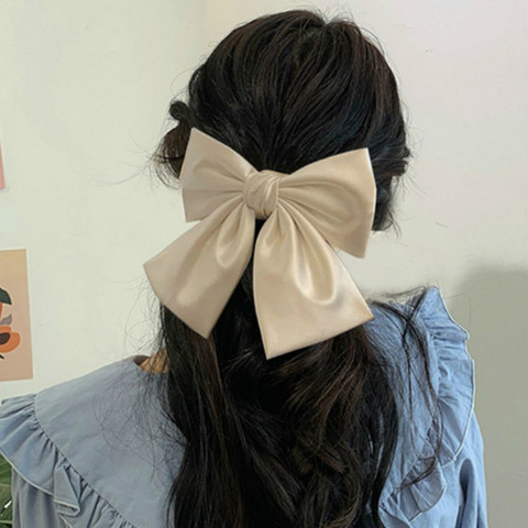 Oversized Bow Hair Accessories Fashion Satin Ribbon Hairpins Big Bow Hairpins Women Girls Satin Ladies Hairpins Cute ► Photo 1/6