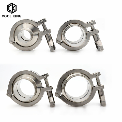 19mm-102mm（3/4”-4”）Sanitary Tri Clamp Weld Ferrule + Tri Clamp + Silicon Gasket Union Set SS304 Stainless Steel For Homebrew ► Photo 1/6