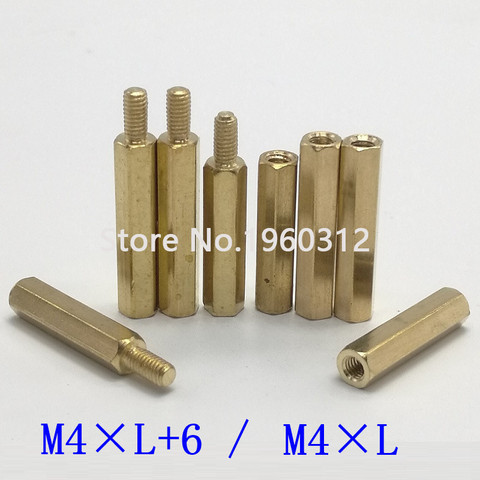 10Pcs M4*L Female to Female /M-F Hex Head Brass Spacing Screws Threaded Pillar PCB Computer PC Motherboard StandOff Spacer ► Photo 1/5