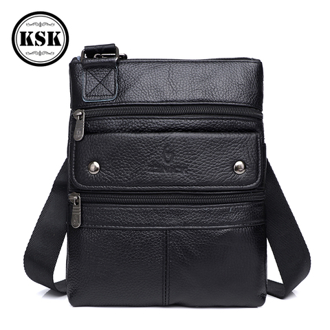 Men's Messenger Bag Genuine Leather Bag Male Crossbody Bags Shoulder Bags 2022 Vintage Leather Shoulder Bags Male Handbag KSK ► Photo 1/6
