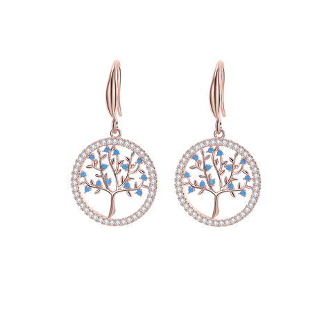 Fashion Exquisite Cubic Zirconia Hollow Tree of Life Drop Earrings For Women Accessories Color Elegant Mujer moda Jewelry 2022 ► Photo 1/6