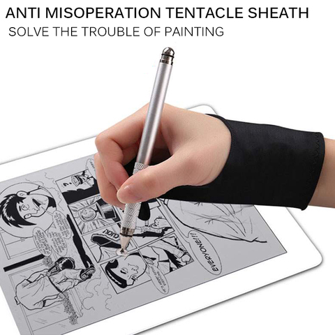 Two-fingers Artist Anti-touch Glove for Drawing Tablet Right