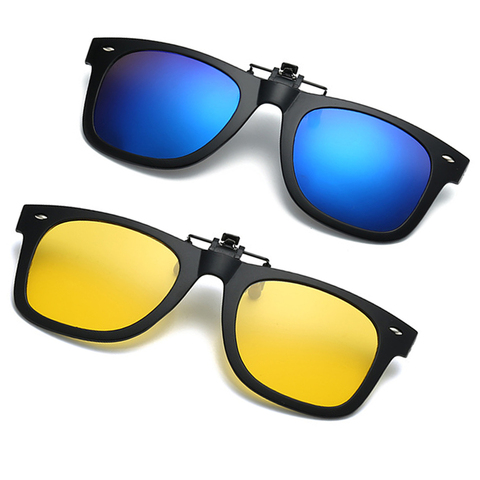 2022 Flip Up Clip on Sun Glasses for Men Driving Glasses Clips Light Fishing Female Anti-UVA UVB Polarized Night Vision Lens ► Photo 1/6