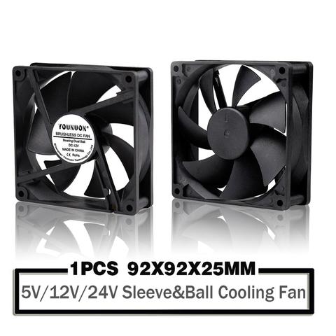 92mm 9225 Cooling Fan DC 5V 12V 24V  92x92x25mm Cooler Fans PC Case CPU Brushless Cooler 9cm Sleeve/Dual Ball Bearing Radiator ► Photo 1/6