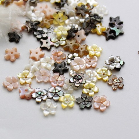 5pcs / bag natural shell 6/8/10 / 12mm mother-of-pearl cherry blossom beads jewelry making DIY hair clip earrings accessories ► Photo 1/6