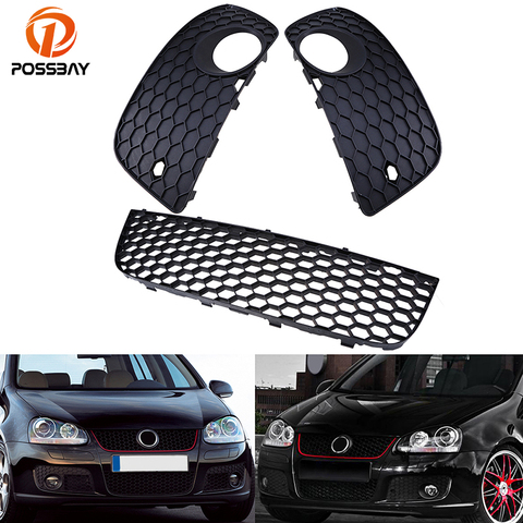 POSSBAY Car Front Bumper Lower Grill Grilles Fog Lights Cover for VW Golf MK5 GTI 2004-2009 Auto Accessories Foglamp Hood Grills ► Photo 1/1