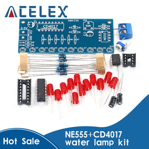 NE555 CD4017 Running LED Flow Light Electronic Production Suite Control Board Module Capacitor Oscillator Clock Siganal DIY Kit ► Photo 1/6