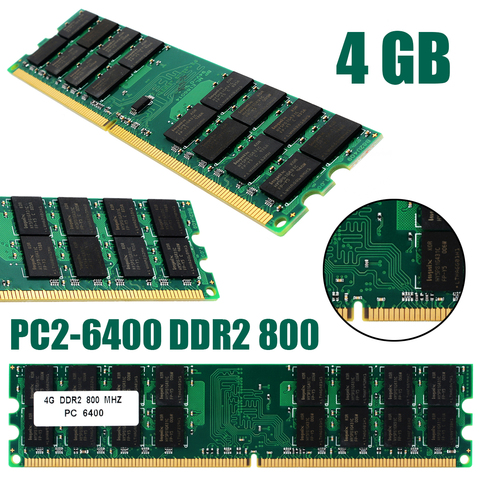 New Arrival 1pc 4GB PC2-6400 DDR2 800MHZ Memoria Ram Non-ECC 240Pin Memory Ram For AMD Desktop PC2 6400/5300/4200 800/667/533MHZ ► Photo 1/6