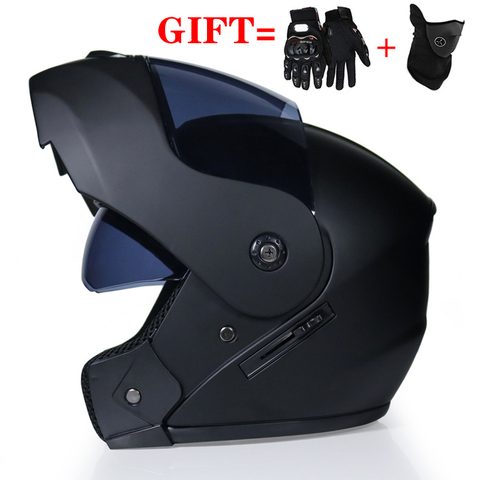 2 Gifts Unisex Racing Motocross Helmets Modular Dual Lens Motorcycle Helmet Full Face Safe Helmet Flip Up Cascos Para Moto ► Photo 1/6