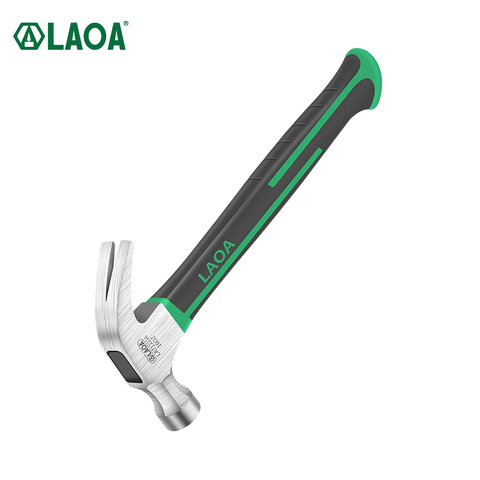 LAOA Claw Hammer 16OZ Fiberglass Handle for Woodworking Shockproof Green Black Double Colors Stainless Steel Hammers ► Photo 1/6