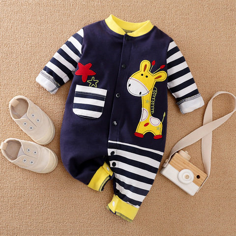 New born Baby Boy Clothes Cotton Newborn Rompers Giraffe Infant Jumpsuits Babygrow Long Sleeve Cartoon Clothing Things Onesie ► Photo 1/6